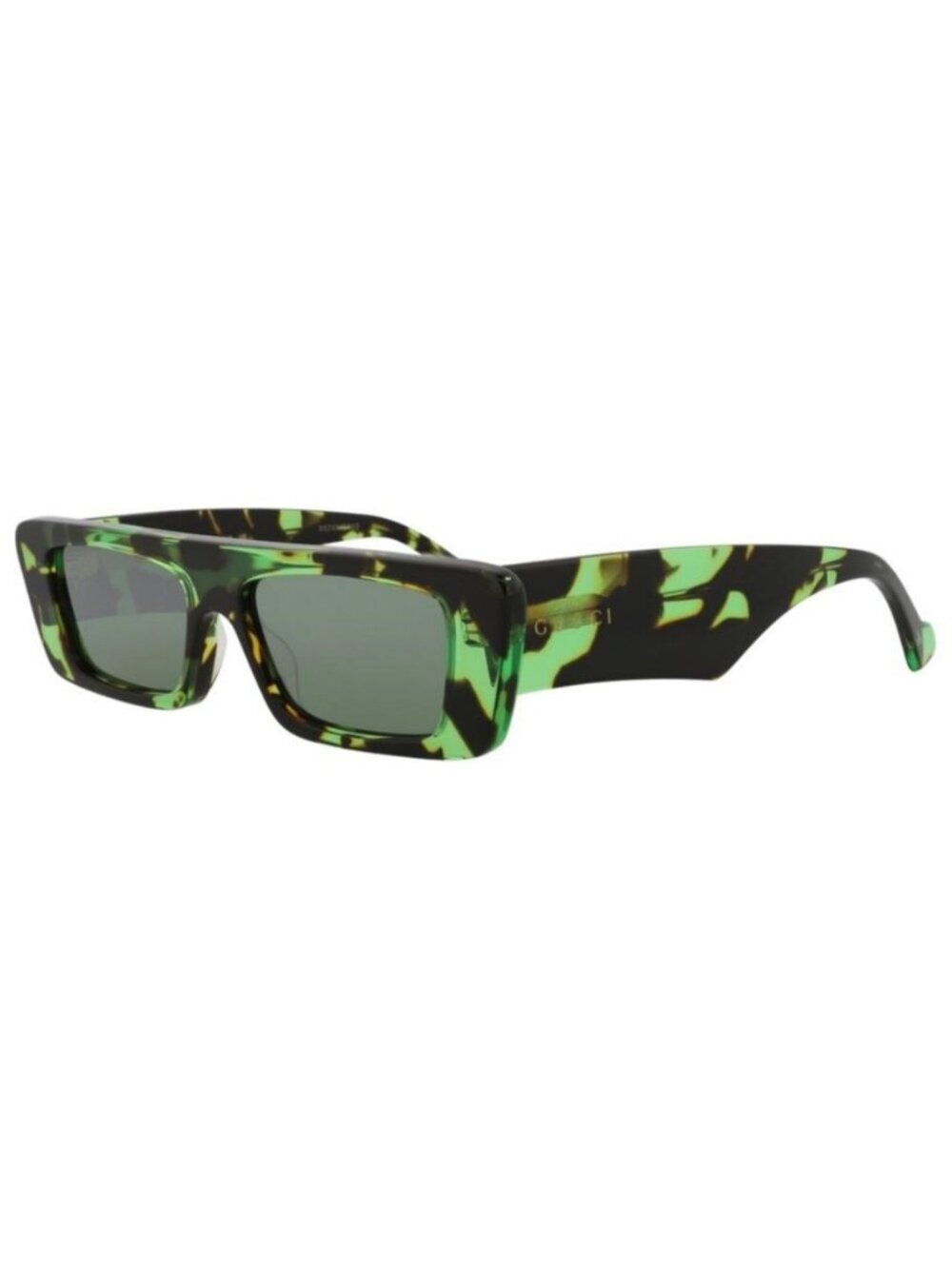 New Gucci Mens Square/Rectangle Havana Havana Green Fashion Designer Sunglasses